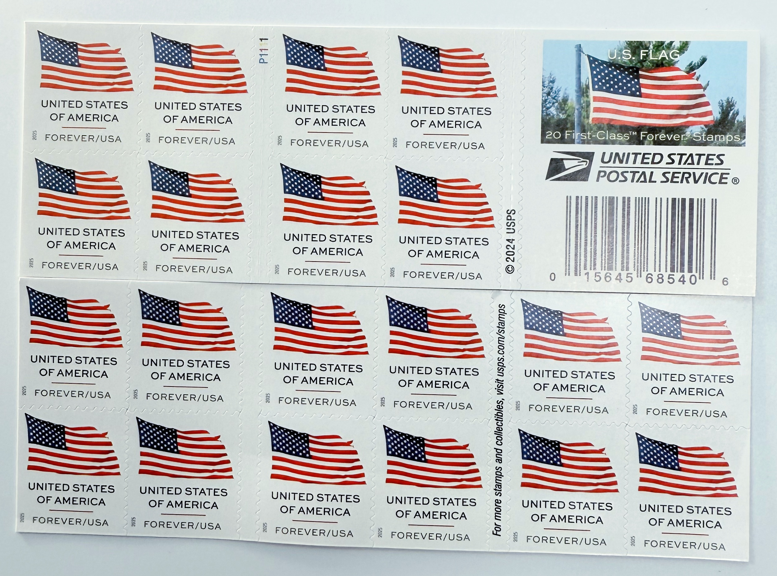 2025 U.S. Flag Stamps double-sided books | Forever Stamps US Postage Stamps