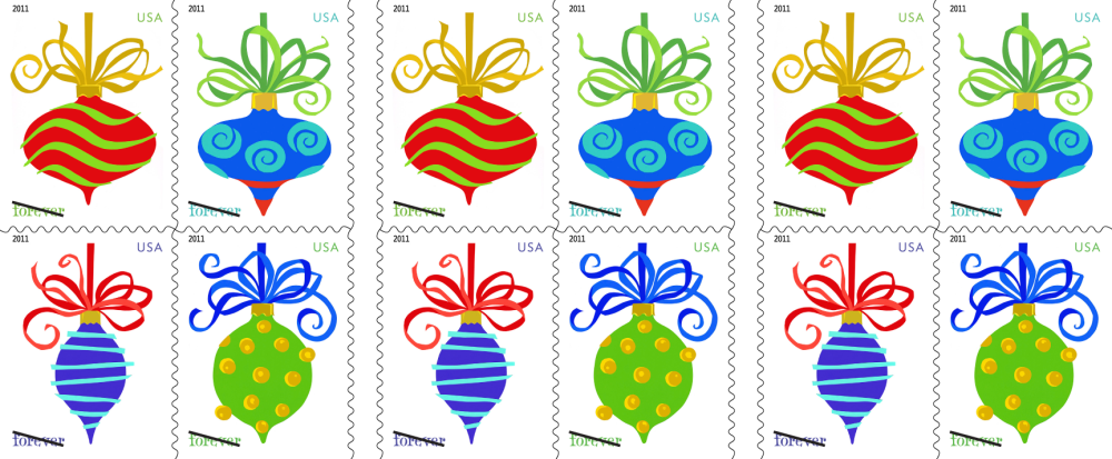 2011 Holiday Baubles | Forever Stamps US Postage Stamps