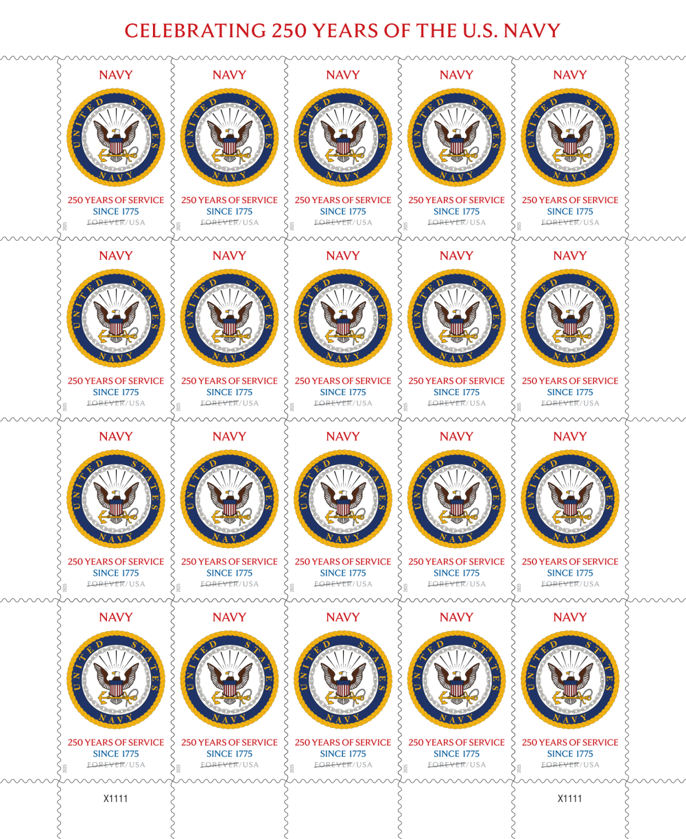 2025 U.S. Navy 250th Stamps 100 pcs | Forever Stamps US Postage Stamps