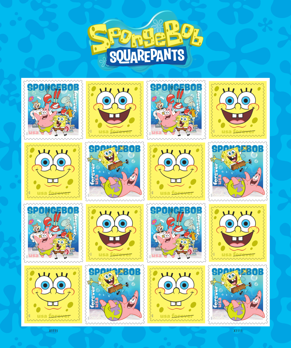 2025 SpongeBob Squarepants Stamps 80 pcs | Forever Stamps US Postage Stamps