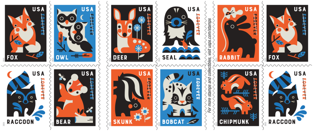 2025 Baby Wild Animals Stamps 100 pcs | Forever Stamps US Postage Stamps
